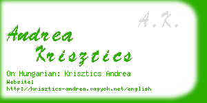 andrea krisztics business card